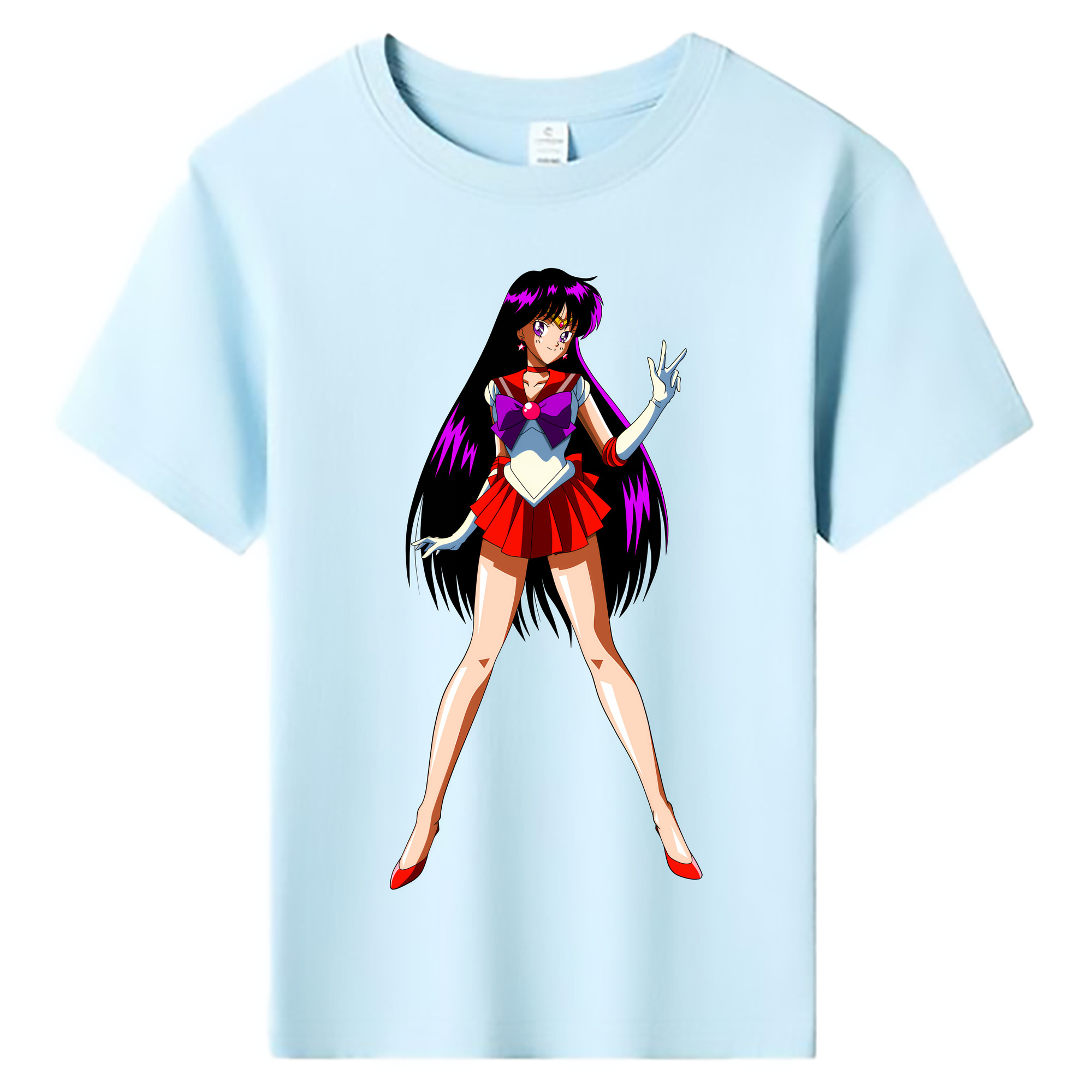 （画像用） 美少女戦士セーラームーン 火野レイ ひの レイ Sailor Moon Hino Rei （セーラーマーズ,Sailor Mars） 綿100％キッズTシャツ（フロントプリント）
